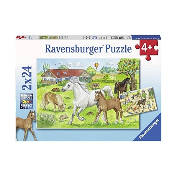 Ravensburger Tiere 07833-Sur la Cour des Chevaux-Puzzle pour Enfants, 07833