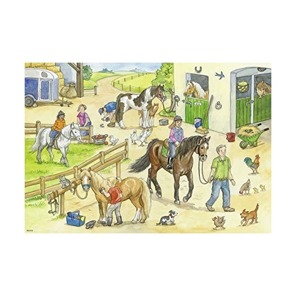 Ravensburger Tiere 07833-Sur la Cour des Chevaux-Puzzle pour Enfants, 07833