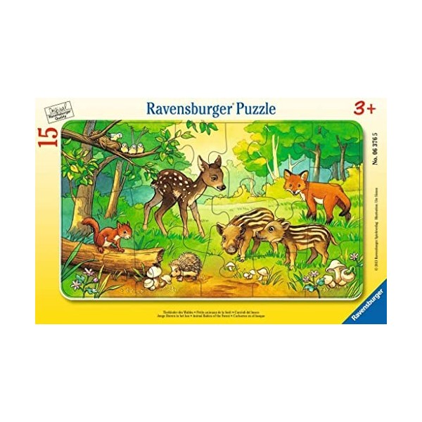 Ravensburger - 06376 - Puzzle Enfant avec Cadre - Animaux De La Forêt - 15 Pièces