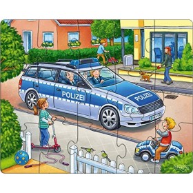 HABA Police Pompiers-18-15-12 pièces-3 Motifs-Jeu dassemblage-Puzzle pour Enfant-3 Ans, 302759