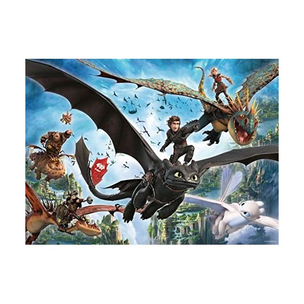 Ravensburger - Puzzle Enfant - Puzzle 100 p XXL - Le monde caché - Dragons 3 - Dès 6 ans - 10955
