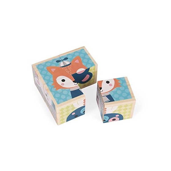 Janod J08000 My First Wooden Blocks, Forest Portraits