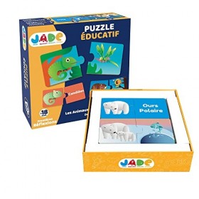 J.A.D.E - Puzzle Les Animaux et Leur Alimentation - Jeu Educatif - Premiere Réfléxions - 053321-20 Pièces - Multicolore - Car