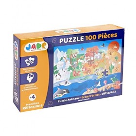 J.A.D.E - Puzzle Animaux - Jeu Educatif - Premiere Réfléxions - 053317-100 Pièces - Multicolore - Carton - Design Français - 