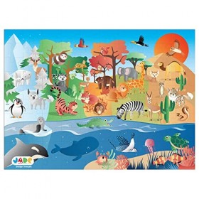 J.A.D.E - Puzzle Animaux - Jeu Educatif - Premiere Réfléxions - 053317-100 Pièces - Multicolore - Carton - Design Français - 