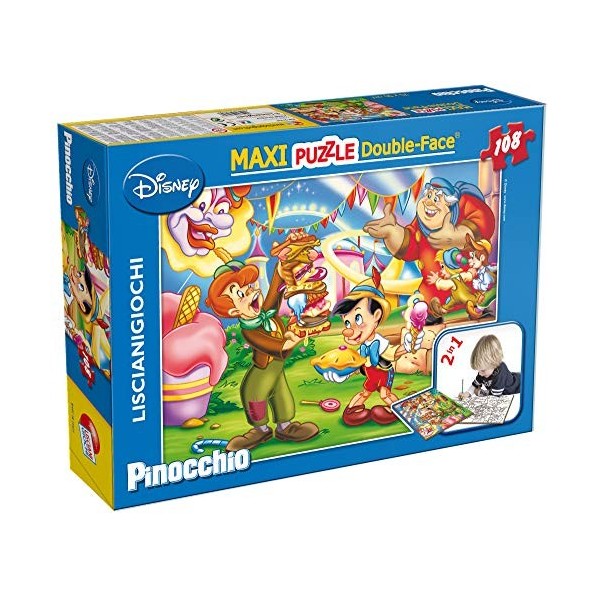 Lisciani, Maxi Puzzle pour enfants à partir de 4 ans, 108 pièces, 2 en 1 Double Face Recto / Verso avec le dos à colorier - D