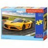 Castorland- Yellow Sportscar, Puzzle 120 Teile, B-13500-1, coloré