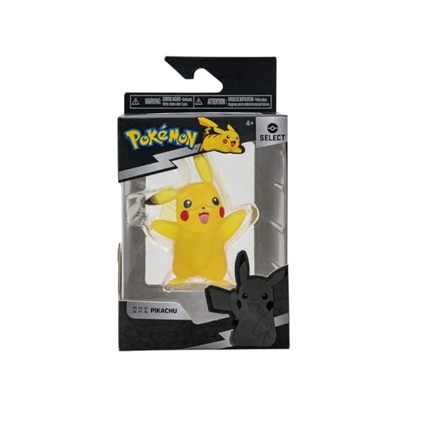 Pokemon PKW2402 Select Figure Figurine de Combat Pikachu 7,6 cm en matériau translucide