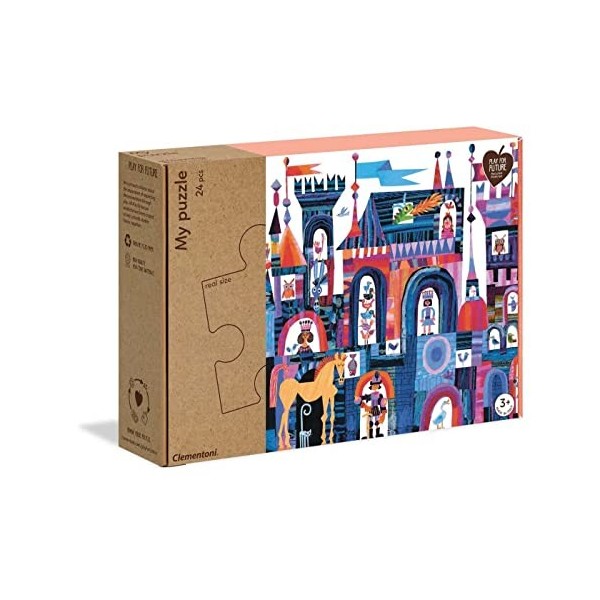 Clementoni My Château-Puzzle Enfant 24 pièces-matériaux 100% recyclés-fabriqué en Italie, 3 Ans et Plus, 16218, Multicolore