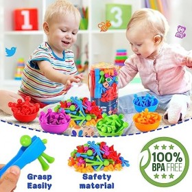 NCKIHRKK 40 Pièces Jouet Enfant 2 Ans, Caractères Jeu Educatif , Jeux Montessori 2 Ans pour Comptage et Tri Apprendre Les Cou