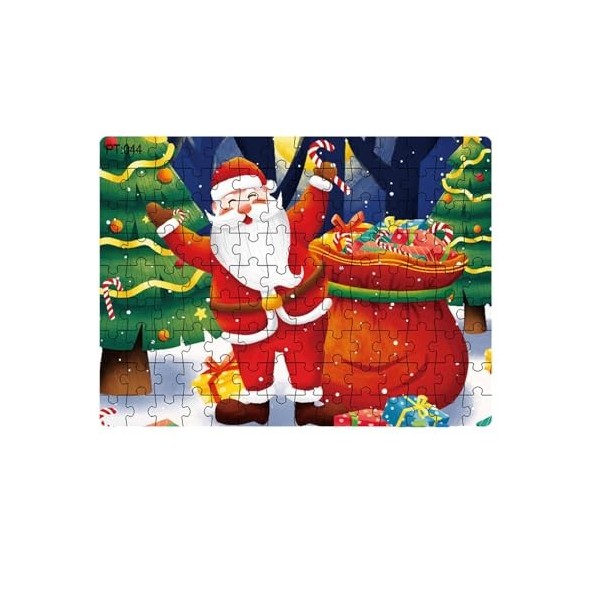 Frifer Puzzles du Père Noël, Grand Puzzle de souhaits de Noël du Père Noël, Grand Puzzle de décoration dhiver en Forme de pè