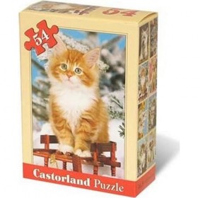 Puzzle 54 pièces - Mini puzzle : Pause hivernale du chaton roux