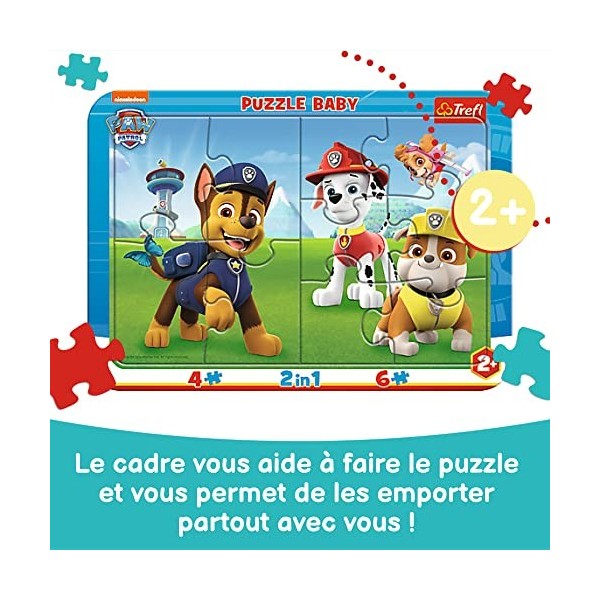 Trefl- Baby Puzzles en Cadres, pour Les Enfants à partir de 2 Ans Puzzels, 80022, Pat Patrouille Joyeuse