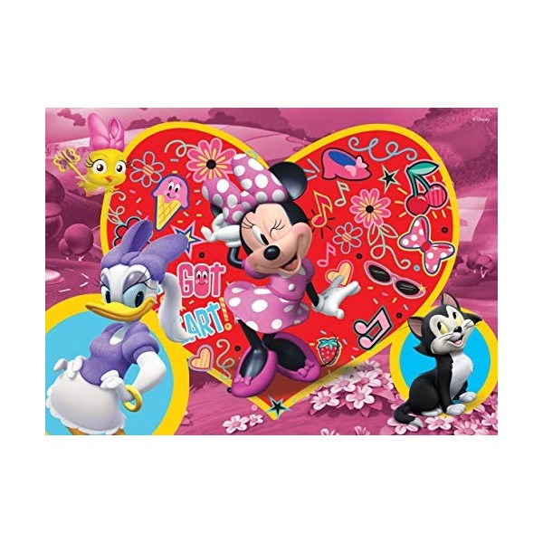 Lisciani - Disney Puzzle Minnie - Puzzle 24 Pièces - Double Face - Verso A Colorier - Jeu Educatif - A partir de 3 ans