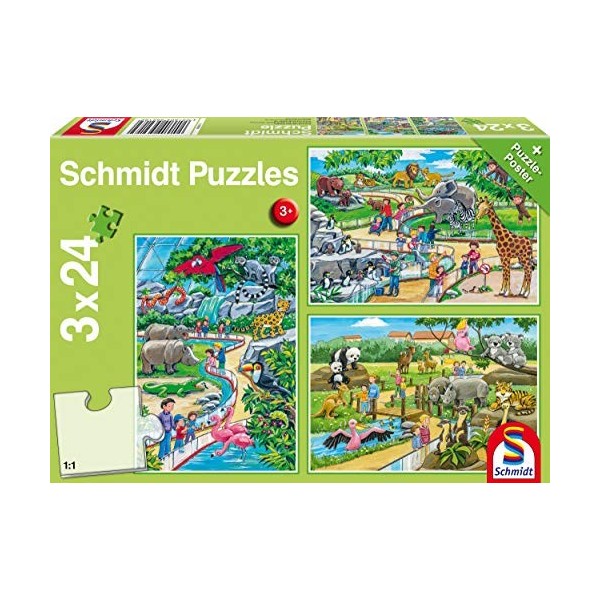 Schmidt Spiele - 56218 - Journée Au Zoo, 3x24 Pcs