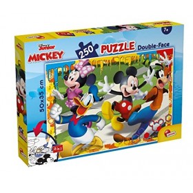 Lisciani, Puzzle pour enfants à partir de 7 ans, 250 pièces, 2 en 1 Double Face Recto / Verso avec le dos à colorier - Disney