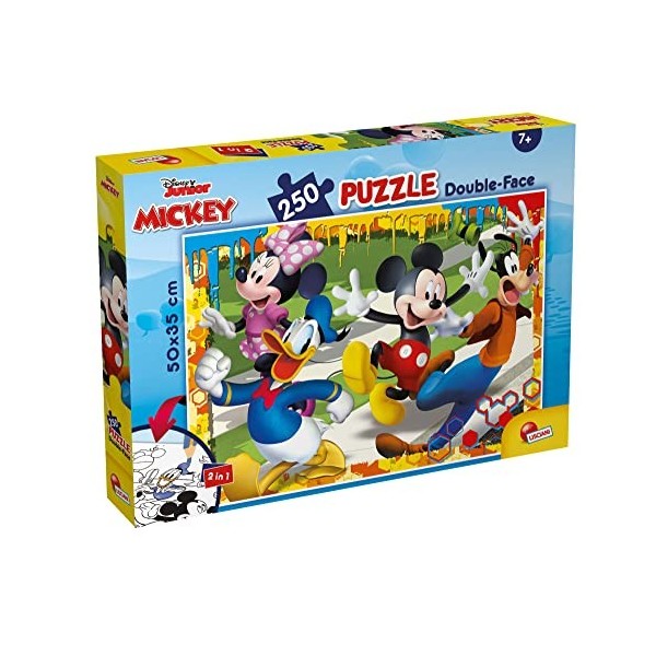 Lisciani, Puzzle pour enfants à partir de 7 ans, 250 pièces, 2 en 1 Double Face Recto / Verso avec le dos à colorier - Disney