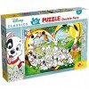 Lisciani, Puzzle pour enfants à partir de 4 ans, 60 pièces, 2 en 1 Double Face Recto / Verso avec le dos à colorier - Disney 