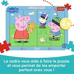 Trefl- Baby Puzzles en Cadres, pour Les Enfants à partir de 2 Ans Puzzels, 80021, Heureuse Peppa Pig