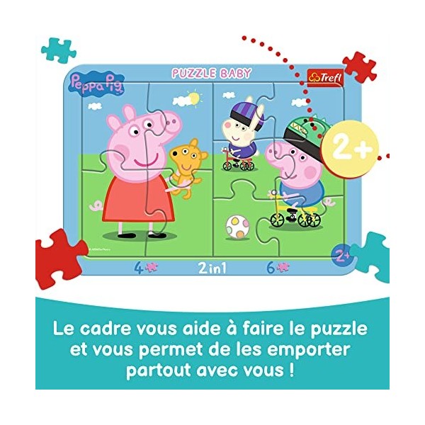 Trefl- Baby Puzzles en Cadres, pour Les Enfants à partir de 2 Ans Puzzels, 80021, Heureuse Peppa Pig