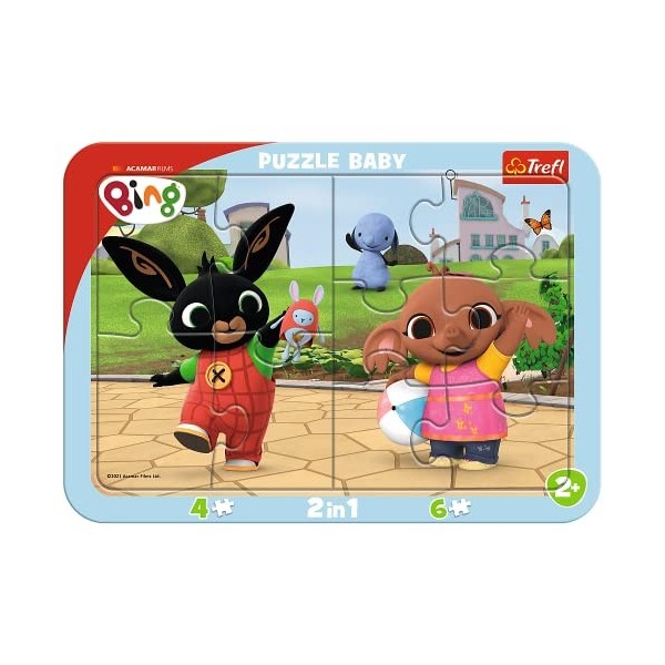 Trefl- Baby Puzzles en Cadres, pour Enfants à partir de 2 Ans Puzzels, 80027, Requins Heureux