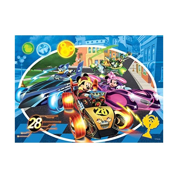 Lisciani - Disney Puzzle Mickey Mouse - Puzzle 24 Pièces - Double Face - Verso A Colorier - Jeu Educatif - A partir de 3 ans