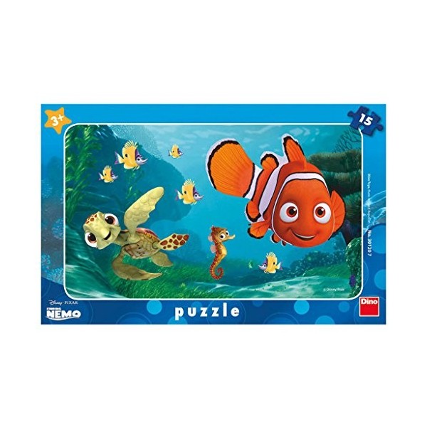 Dino Toys- Finding Nemo Puzzle de Haute qualité-Bureau avec Le Cadre- Trouver Le Motif Nemo-15 pièces, 301207