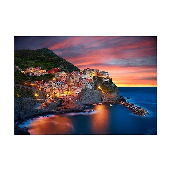 VLUNT Puzzles plus épais pour adultes et enfants 1000 pièces, Dreamy Positano, Puzzle de la collection Signature Twilight Sea