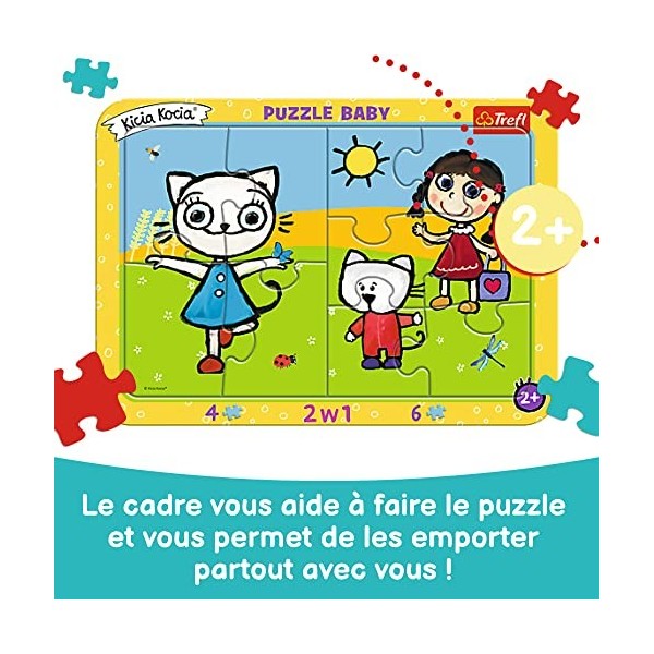 Trefl- Baby Puzzles en Cadre, pour Enfants à partir de 2 Ans Puzzels, 80023, Hereuse Kicia Kocia