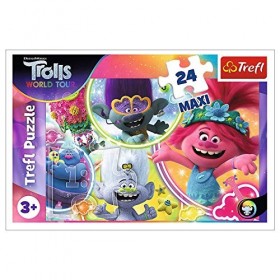 Trefl, Puzzle Le Monde Musical des Trolls, 24 Maxi pièces, Universel, Trolls World Tour, pour Les Enfants à partir de 3 Ans
