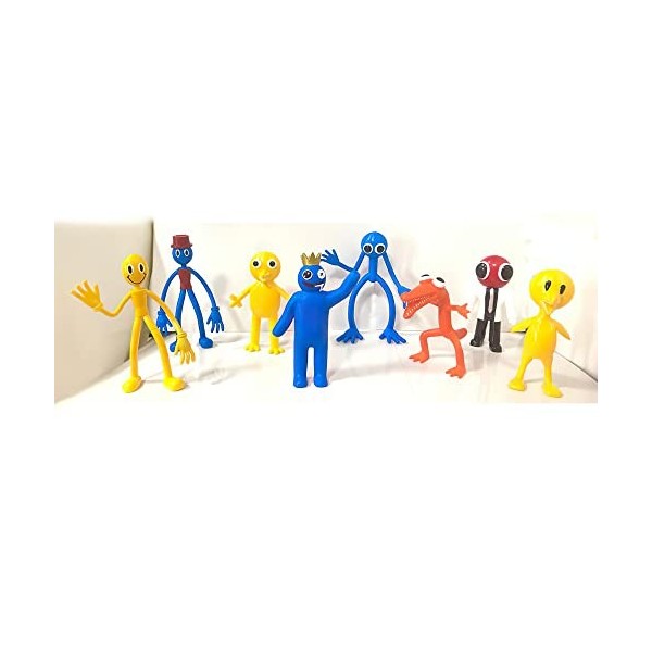 Puruuige Rainbow Friends Figurine de construction de personnages de dessin animé pour fans de jeu Bleu