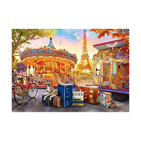 Trefl 500 pièces Parc dattractions, Chiens, France, DIY Moderne, Divertissement Créatif, Fun, Puzzles Classiques pour Adulte