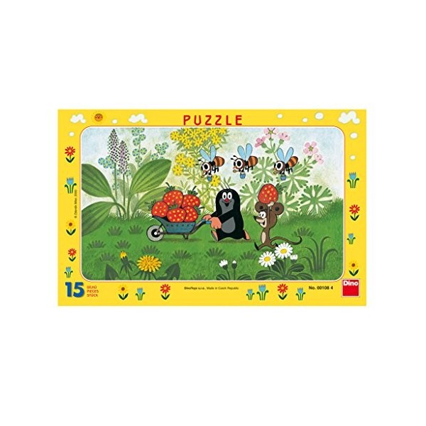 Dino Toys- Puzzle de Haute qualité-Bureau avec Le Cadre- Petit Motif de taupe-15 pièces, 1084