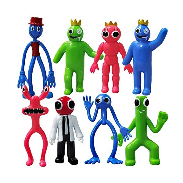 Puruuige Rainbow Friends Figurine de construction de personnages de dessin animé pour fans de jeu Bleu