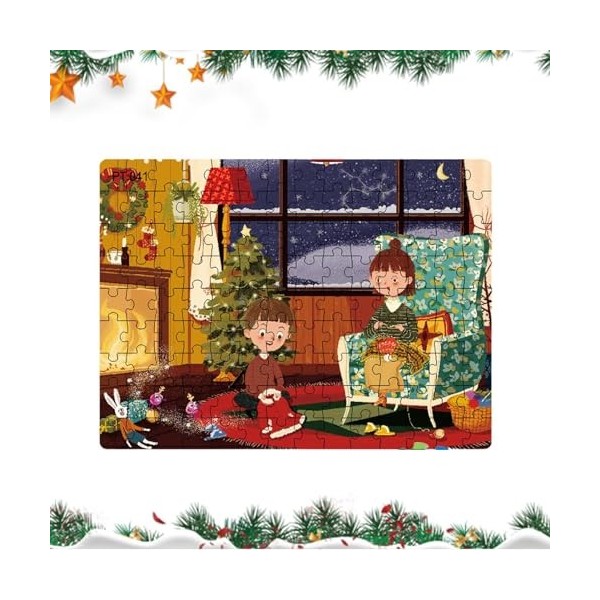 Neamou Puzzles de Noël,Grand Puzzle de souhaits de Noël du Père Noël | Puzzle de vœux de Noël, Jeu éducatif pour garçons et â