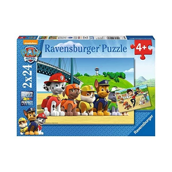 Ravensburger - Puzzle Enfant - Puzzles 2x24 p - Chiens héroïques - PatPatrouille - Dès 4 ans - 09064