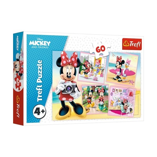 Trefl-60 Pièces pour Les Enfants à partir de 4 Ans Puzzle, 17360, Charmante Minnie Minnie Disney