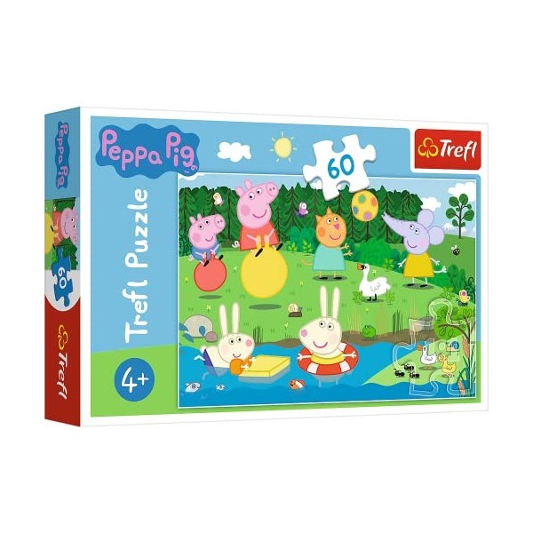 Trefl- Peppa Pig 60 Pièces pour Enfants à partir de 4 Ans Puzzle, TR17326, Plaisirs de Lété