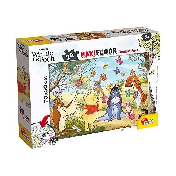 Lisciani - Puzzle Disney 2 en 1 - Roi Lion - Puzzle Géant 70 x 50cm de 24 pièces - Pour Enfants dès 3 ans - Double Face avec 