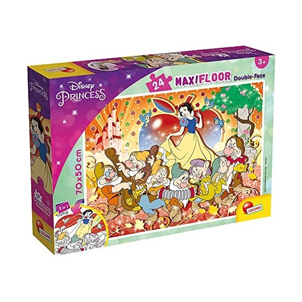 Lisciani - Puzzle Disney 2 en 1 - Roi Lion - Puzzle Géant 70 x 50cm de 24 pièces - Pour Enfants dès 3 ans - Double Face avec 