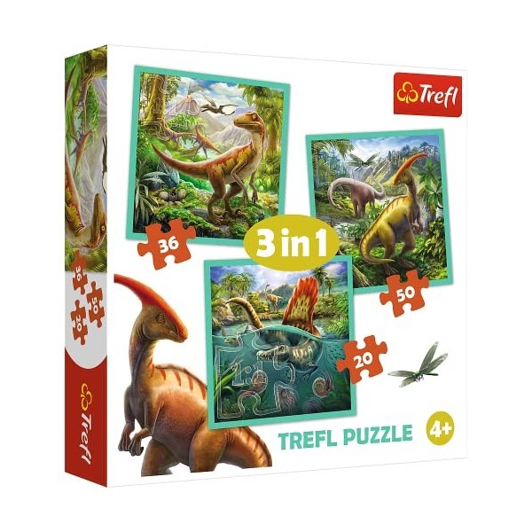 Trefl- Die außergewöhnliche Welt der Dinosaurier de 20 à 50 Pièces pour Les Enfants à partir de 4 Ans Puzzle, TR34837, Le Mon