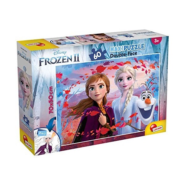 Lisciani - Puzzle Disney 2 en 1 - Némo - Puzzle Géant 70 x 50 cm de 60 pièces - Double Face avec Verso à Colorier - pour Enfa