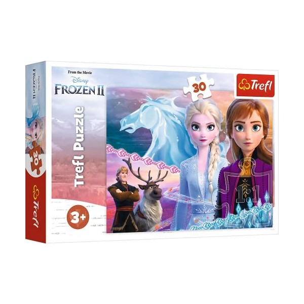 Trefl- Disney Frozen 30 Pièces pour Enfants à partir de 3 Ans Puzzle, 18253, Courage des Sœurs Disney la Reine des Neiges 2