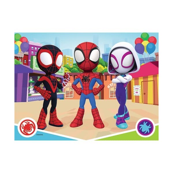 Trefl - Spidey and His Amazing Friends, Les Aventures de Spidey et Ses Amis - Puzzle 30 éléments - Puzzles Colorés avec Les P