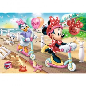 Trefl-200 Pièces pour Enfants à partir de 7 Ans Puzzles, 13262, Minnie sur la Plage Disney Minnie