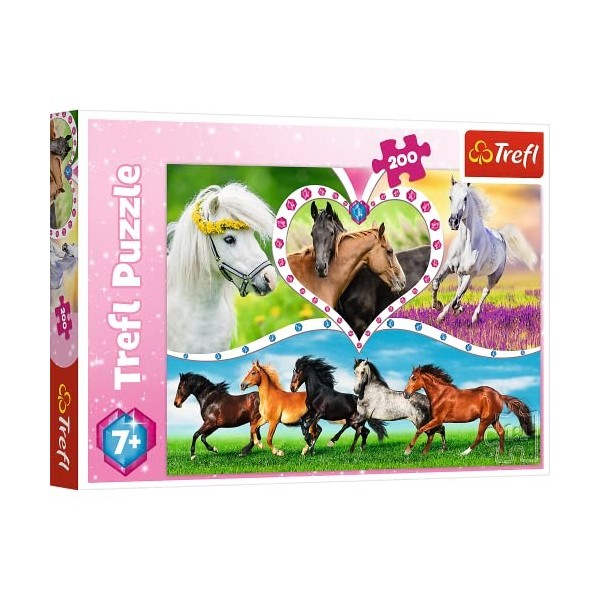 Trefl- Schöne Pferde 200 Pièces Puzzle, 13248, Beaux Chevaux