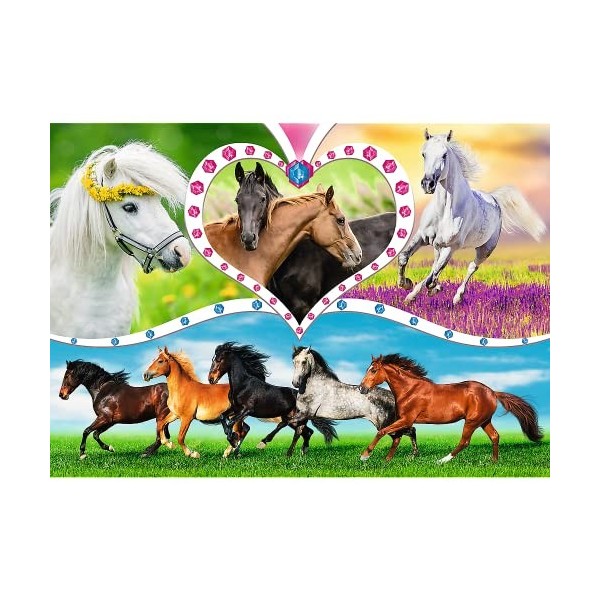 Trefl- Schöne Pferde 200 Pièces Puzzle, 13248, Beaux Chevaux