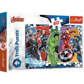 Trefl 60 Pièces pour Enfants à partir de 4 Ans Puzzle, 17357, Invincible Avengers Marvel Avengers, Unbesiegbare Rächer