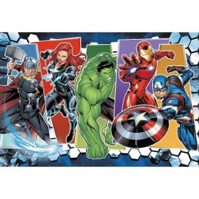 Trefl 60 Pièces pour Enfants à partir de 4 Ans Puzzle, 17357, Invincible Avengers Marvel Avengers, Unbesiegbare Rächer