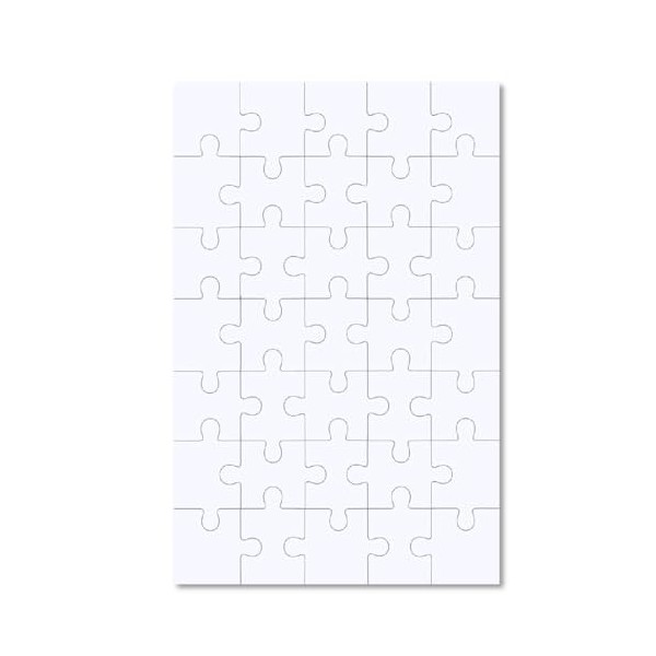 XJYHUE Puzzle Vierge, 6 pièce de Puzzle Blanc Vide, 35 pièces par Feuille Puzzle Vierge, Puzzle à Peindre, Puzzle Inscriptibl